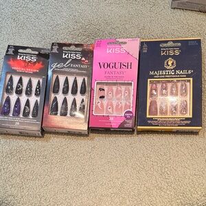 KISS Nail Set with Black, Pink, and Purple Designs - new!